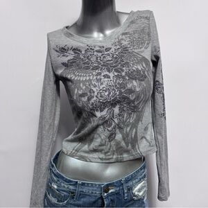 Bedazzled Cyber Y2K Long Sleeve Top